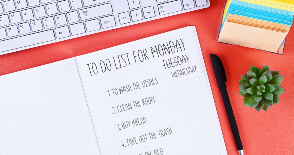 Creating a short and concise to-do list can help you get started on the day.